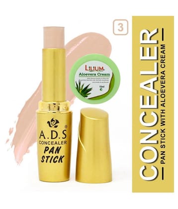 ADS Waterproof PAN Stick A1688-3 Stick Concealer with Lilium Aloevera Cream Medium 20 mL