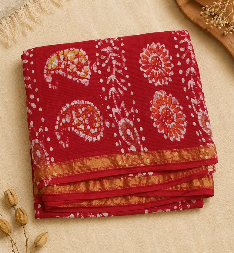 Handcrafted Batik Cotton Saree