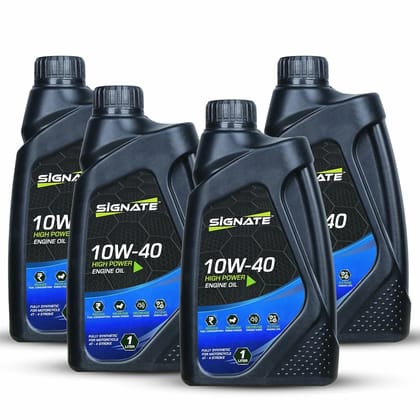 Signate 10W40 Fully Synthetic API SN+ BS6 Ready Motorcycle Engine Oil for Ultra Smooth Drive (4L)