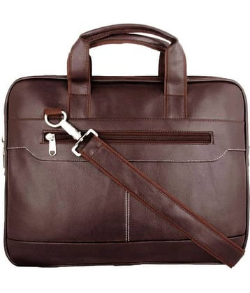 Venue Brown P.U Leather Office Laptop Bag With String 15 Inch/Side Bag Cross Bag Men Man Side Bag Gents Bag Men Side Bag One Side Bag Men Carry Bag Men
