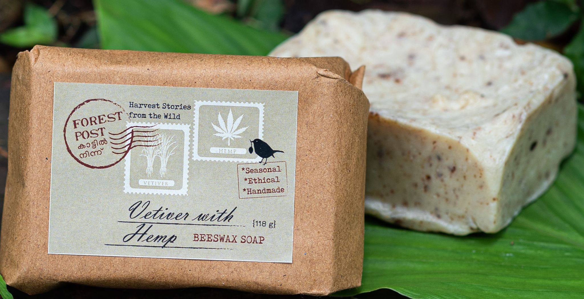 Beeswax Handmade Vetiver with Hemp Soap 114 gram (1TORSOPTN00272)