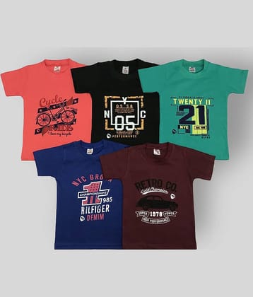 Soft Apparels Pack of 1 Boys Cotton T-Shirt ( Multi Color )