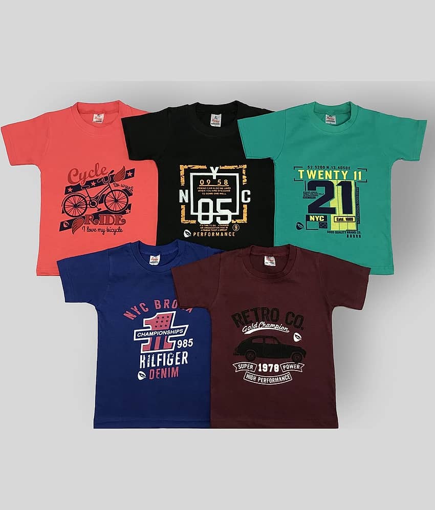 Soft Apparels Pack of 1 Boys Cotton T-Shirt ( Multi Color )