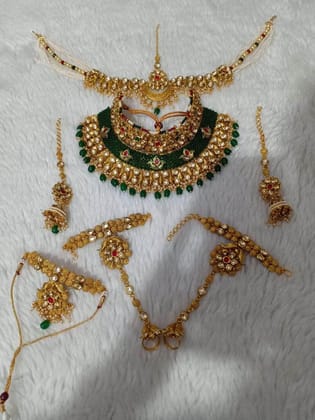 ZEVAR | Traditional Golden Green Color Bridal Set