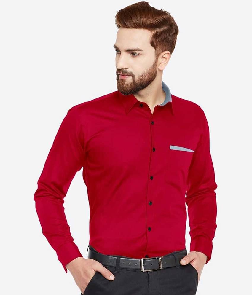 VERTUSY - Red 100% Cotton Regular Fit Men's Casual Shirt ( Pack of 1 )