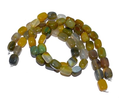 Yellow Multi Onyx Stone Top Quality Natural Smooth Nugget Gemstone ,Tumble Beads, For Jewelry Making. (BWSNTB-057)-1 String of 29 Pieces / Irregual Size