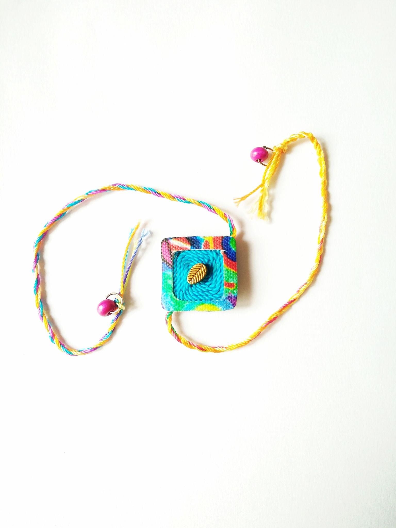 Blue Diamond Shaped Rakhi