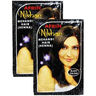 Afrin Nikhar Henna Hair Black Colour - Pack Of 2 (40g)