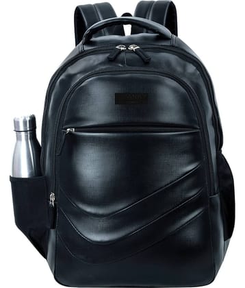 Luggage world Black Leather Backpack For Kids