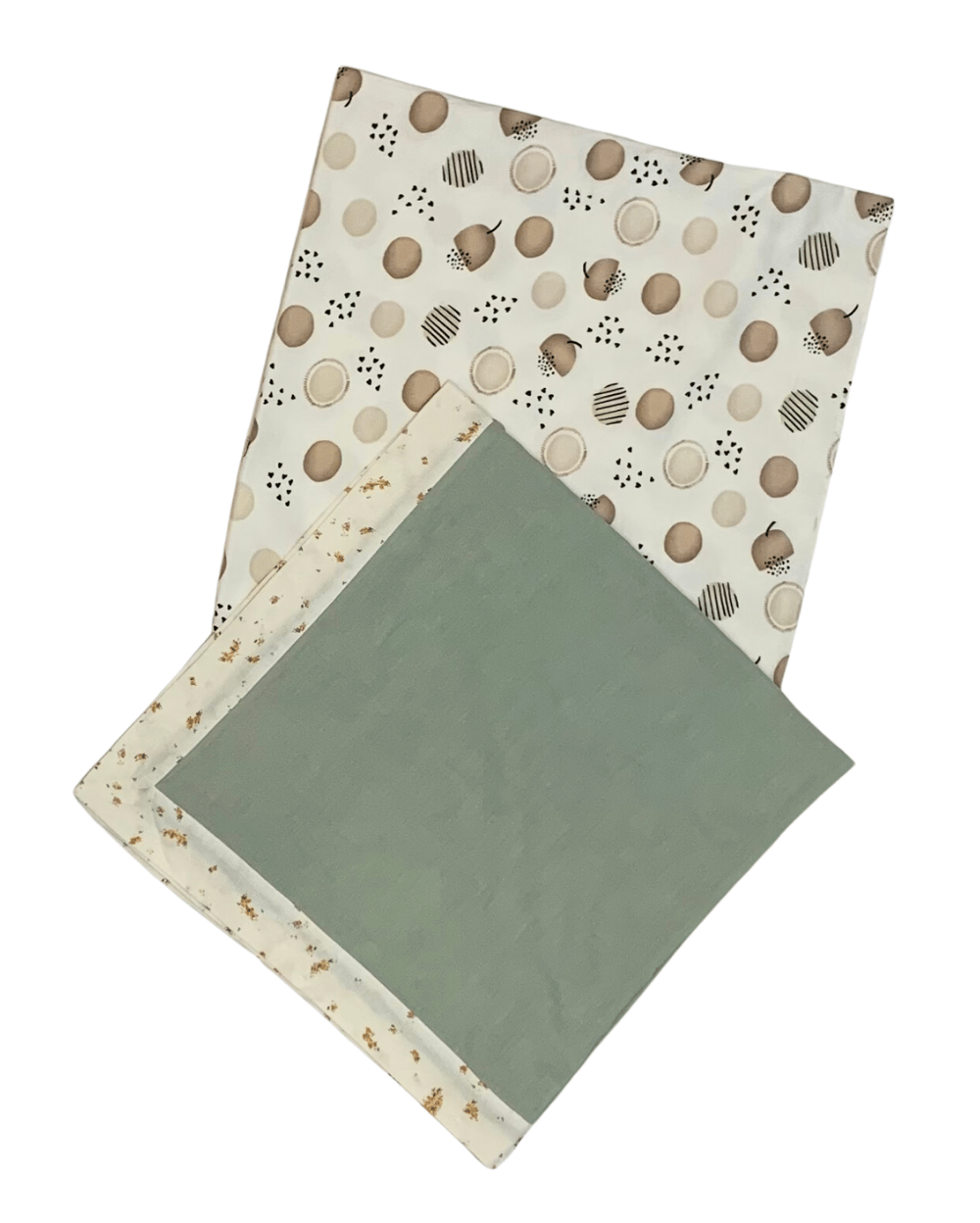Set of 2 (Green + Polka Dot) | Cotton Baby Swaddles