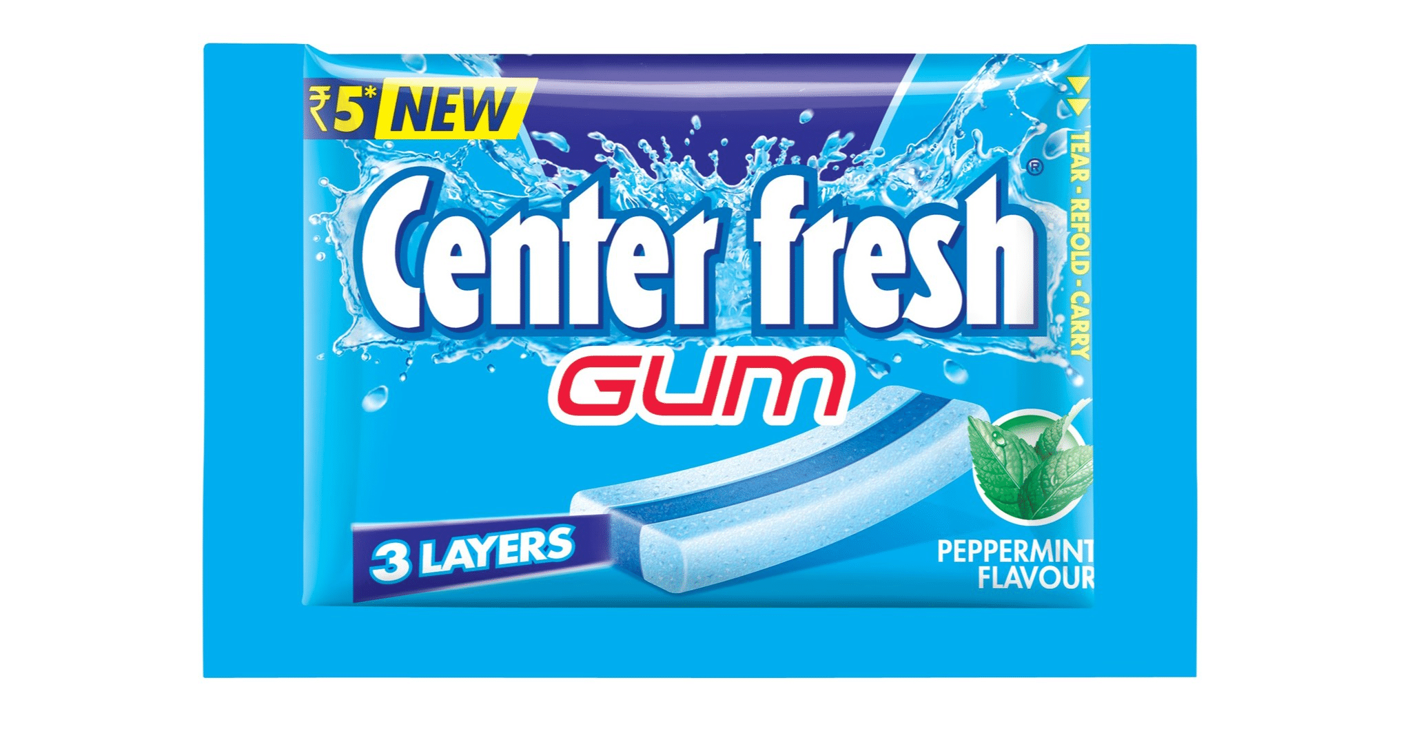 Center Fresh Three Layer Chewing Gum, 7.2 gm