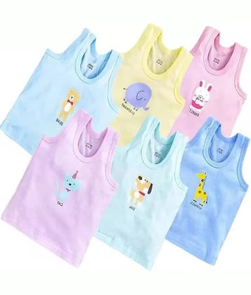 Cavenders Pack of 6 Boys Cotton Vest ( Multicolor ) - None