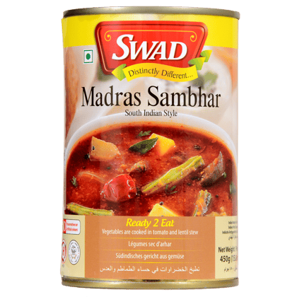 Swad Ready to Cook and EatMadras Sambhar Instant Mix Vegetarian Heat & Eat with No Added Preservative - 450 Grams (Pack of 3)