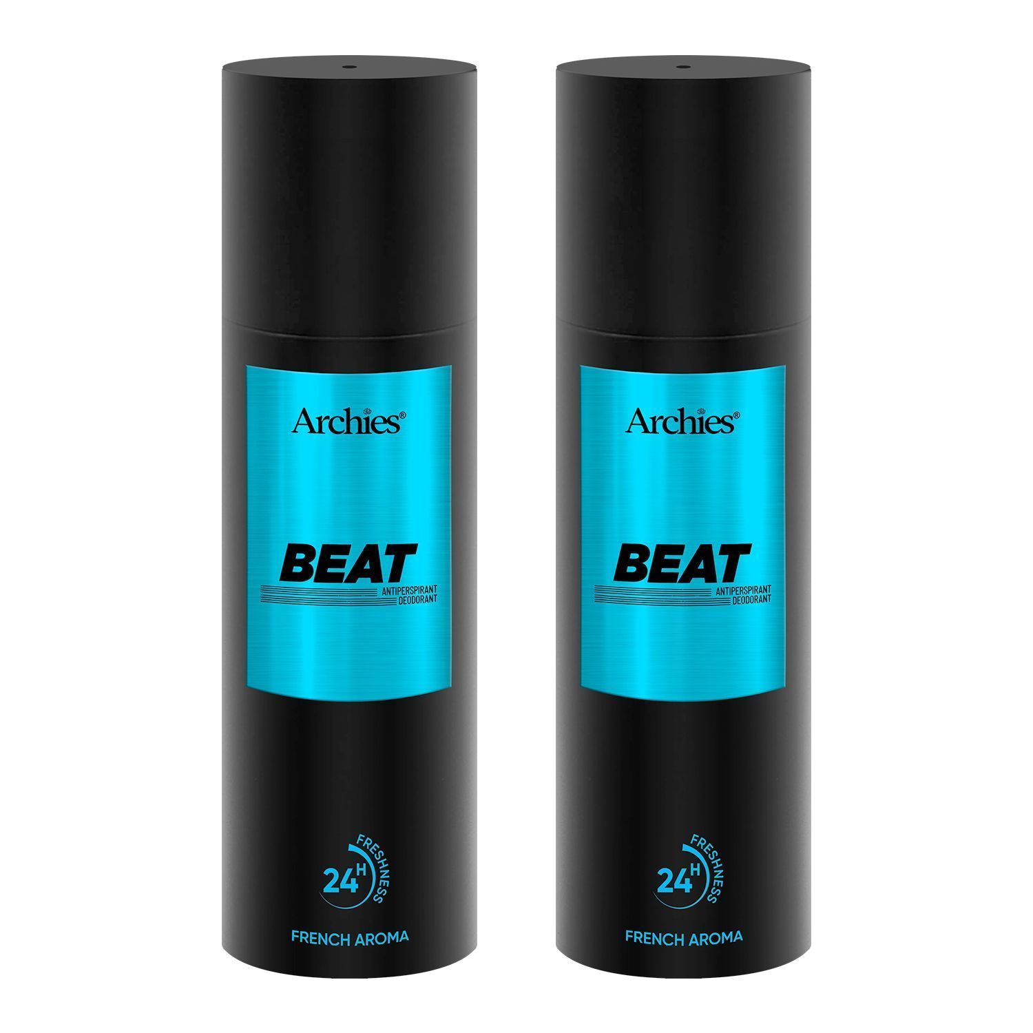 Archies BEAT Deodorant For Men 200 ML | Day & Office Wear 24Hrs. Long Lasting Deo with Notes of Cashmere Wood & Amber | Luxury Fragrance with 10% Perfume Oil Concentrates | French Aroma | 24 Hours Freshness (Pack of 2)