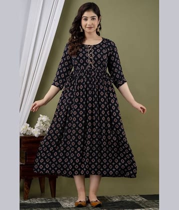 Nevisha Style Black Cotton Maternity Kurta Single