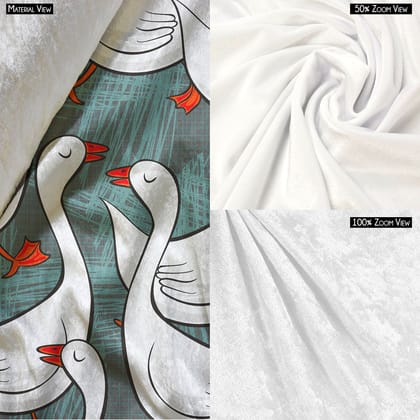 ArtzFolio White Gooses Bolster Cover Booster Cases | Concealed Zipper Opening-Bolster Cover; Luxurious Velvet / 16inch Width x 6" Diameter; SINGLE; No Filler