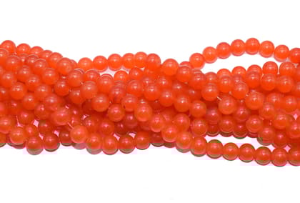 Orange Round Painted Glass Beads For Jewelry Making , 10 MM , (BWGB-324) Sold By Per String of Approx 80 Pcs-Per String of Approx 80 PCS (120 Gram) / Orange / 10 MM