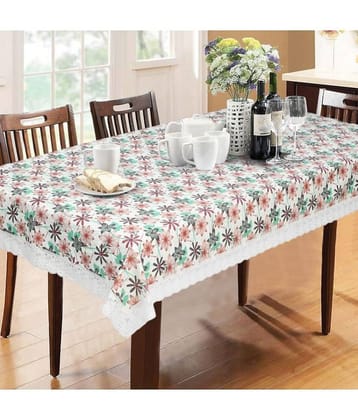 Printed PVC 6 Seater Rectangle Table Cover ( 228 x 152 ) cm Pack of 1 Green