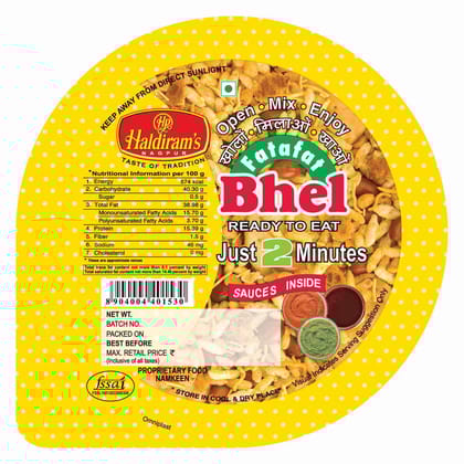 Haldiram Fatafat Bhel  65 Gm - Pack of 60