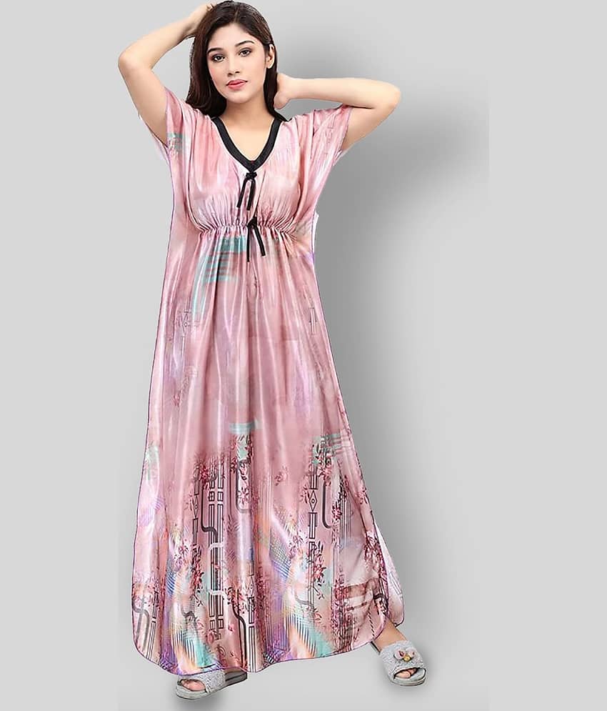 G4Girl - Pink Satin Women's Nightwear Night Dress