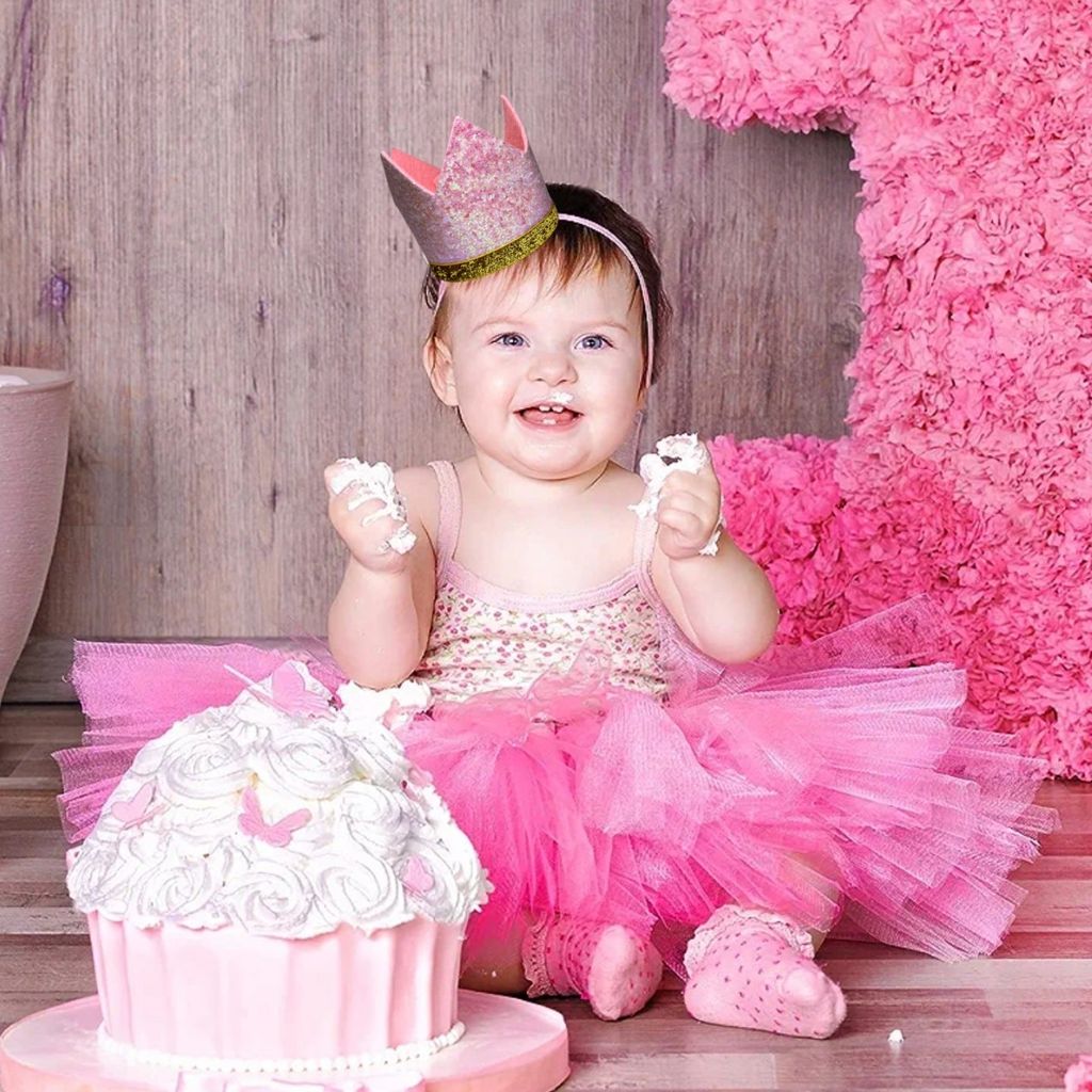 Kids Crown Pink Cap w/Pull Elastic & Customizable