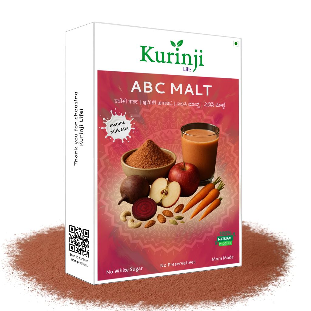 Kurinji Life ABC Malt (Apple, Beetroot, Carrot) – Instant Health Drink | Boosts Immunity, Enhances Vision, Improves Digestion & Supports Skin Health | Rich in Vitamins, Fiber & Antioxidants | 300g