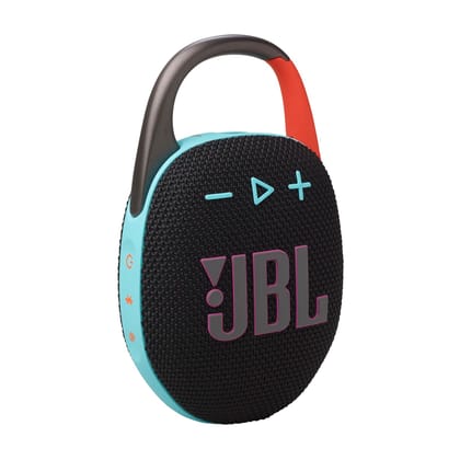 JBL Clip 5, Wireless Ultra Portable Bluetooth Speaker,Pro Sound, 12hrs of Playtime,Integrated Carabiner,Vibrant Colors with Rugged Fabric Design, Dust & Waterproof, Type C (Without Mic,Black & Orange) JBL Clip 5, Wireless Ultra Portable Bluetooth Speaker
