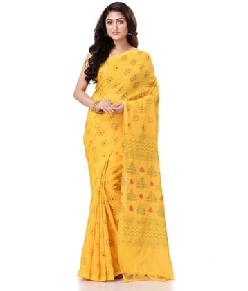 Desh Bidesh Yellow Bengal Handloom Saree - Single - Yellow