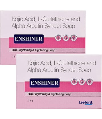 Enshiner Skin Brightening & Lightening Soap|With Kojic Acid, L-Glutathione & Alpha Arbutin For Dark Spots Reduction 75g (Pack of 2)