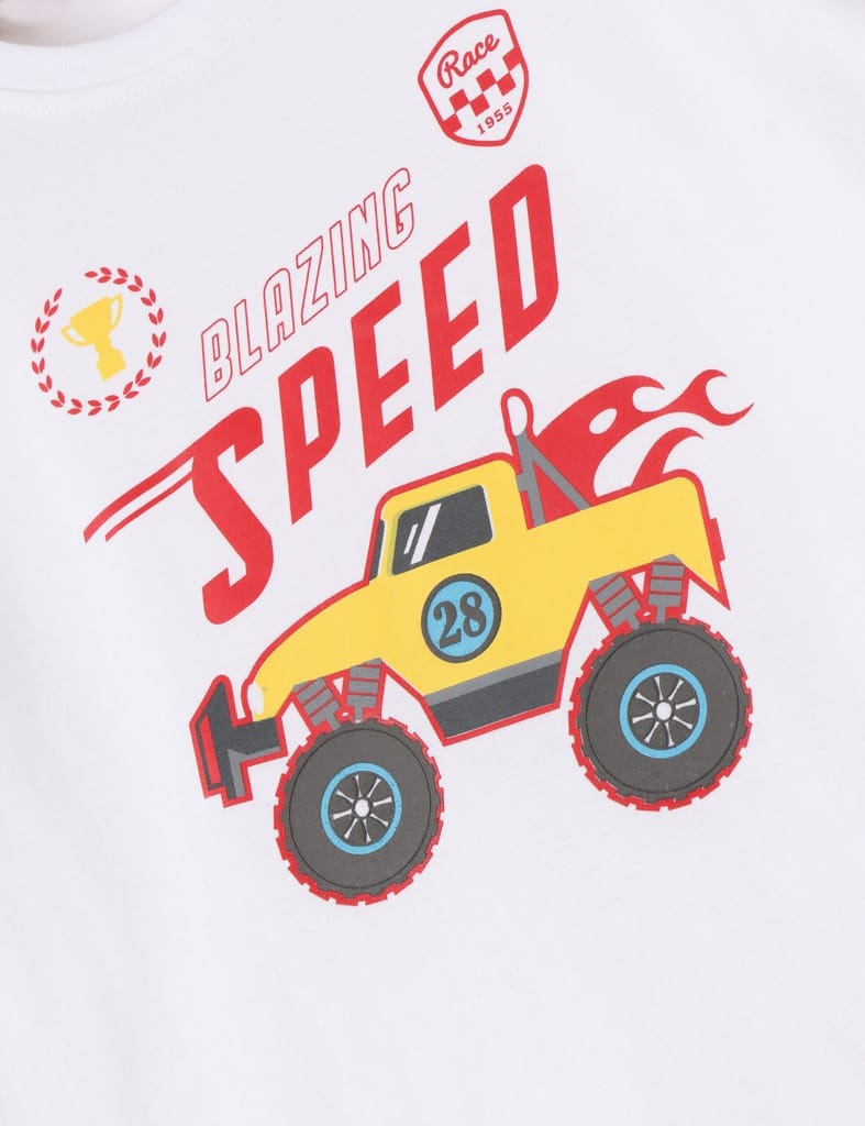 Stylish Kids Boys T shirt Cotton Pure White Blazing Speed Monster Truck 2025 at ShopCircuit | ON Stylish Kids Boys T shirt Cotton Pure White Blazing Speed Monster Truck 2025 at ShopCircuit | ON