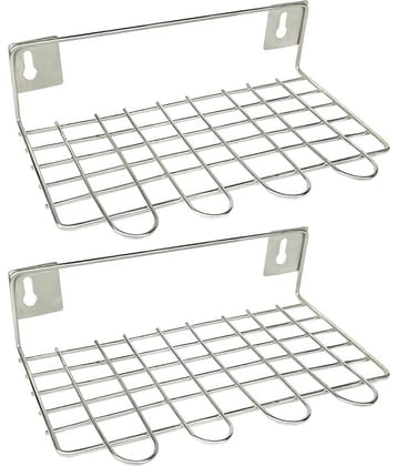 JISUN - Silver Stainless Steel Storage Racks ( Pack of 2 )