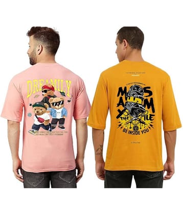 Kintu Parantu Polyester Regular Fit Printed Half Sleeves Men's Round T-Shirt - Multicolor10 ( Pack of 2 )