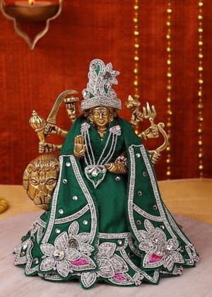 Saawan Sugandh Emerald Green Lehenga Patka-With Shringar / 3 inch