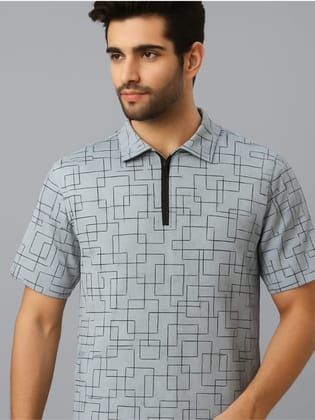 Crazy bee Polo Collar Neck Tshirt: GreyBlackLine Crazy bee Polo Collar Neck Tshirt: GreyBlackLine