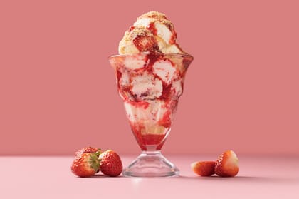 Strawberry Cheesecake Ice Cream Sundae