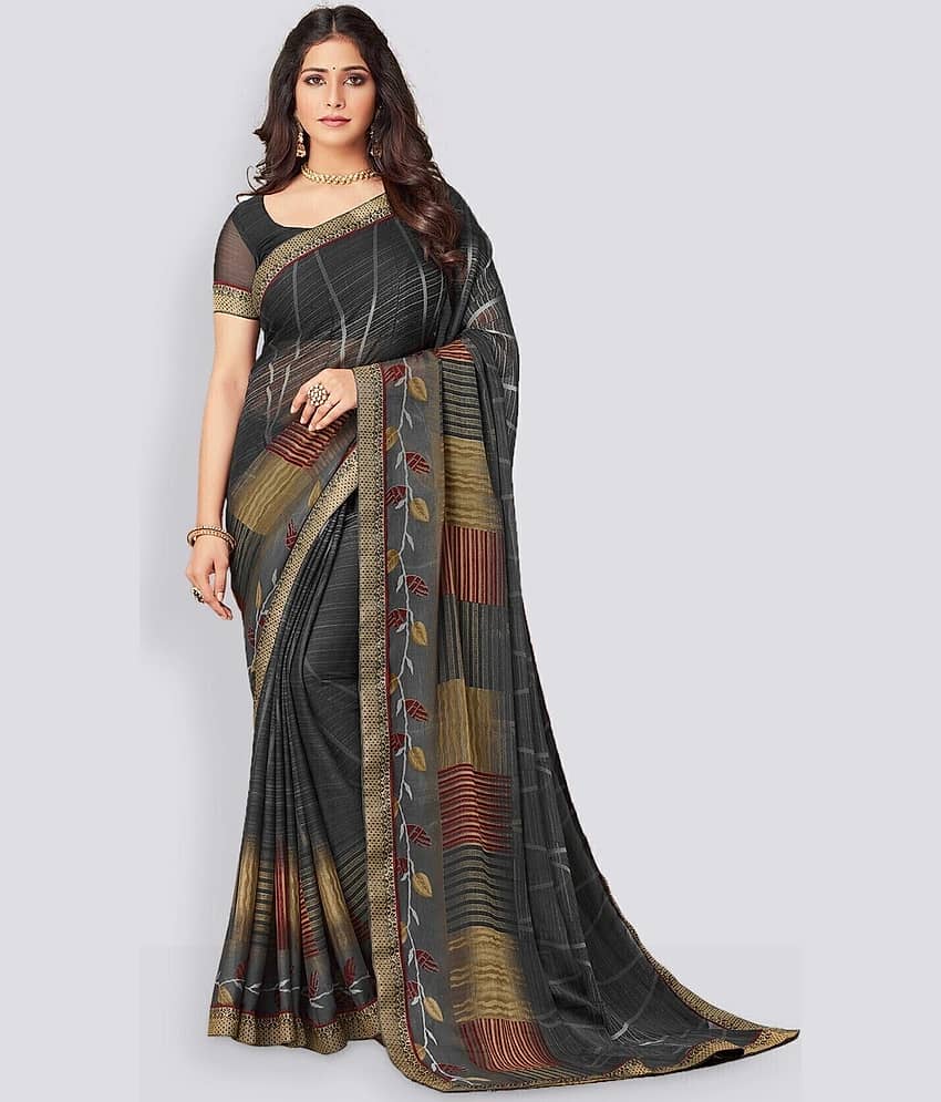 Samah Georgette Printed Regular Saree With Unstitched Blouse Piece ( Multicolor 2 )