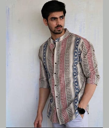 Fashionfricks Cotton Flex Regular Fit Self Design Full Sleeves Men's Casual Shirt - Multi ( Pack of 1 )