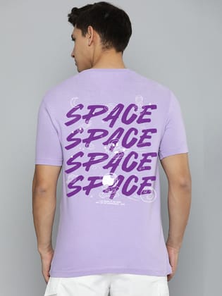 Space Half Sleeve T-Shirt-Lilac / M