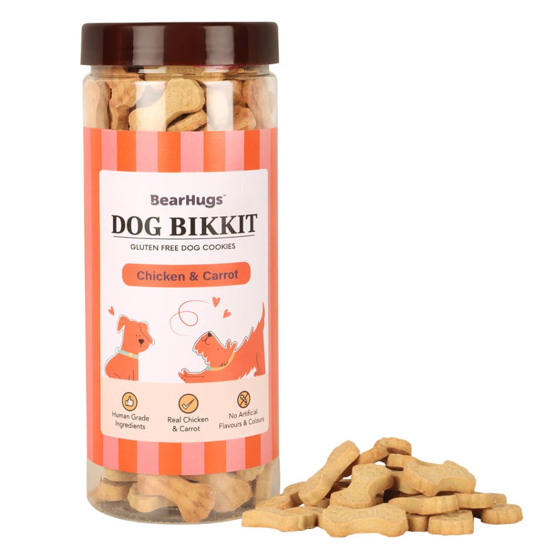 BearHugs Dog Bikkit Gluten Free Cookies Used Chicken & Carrot Ages Dog
