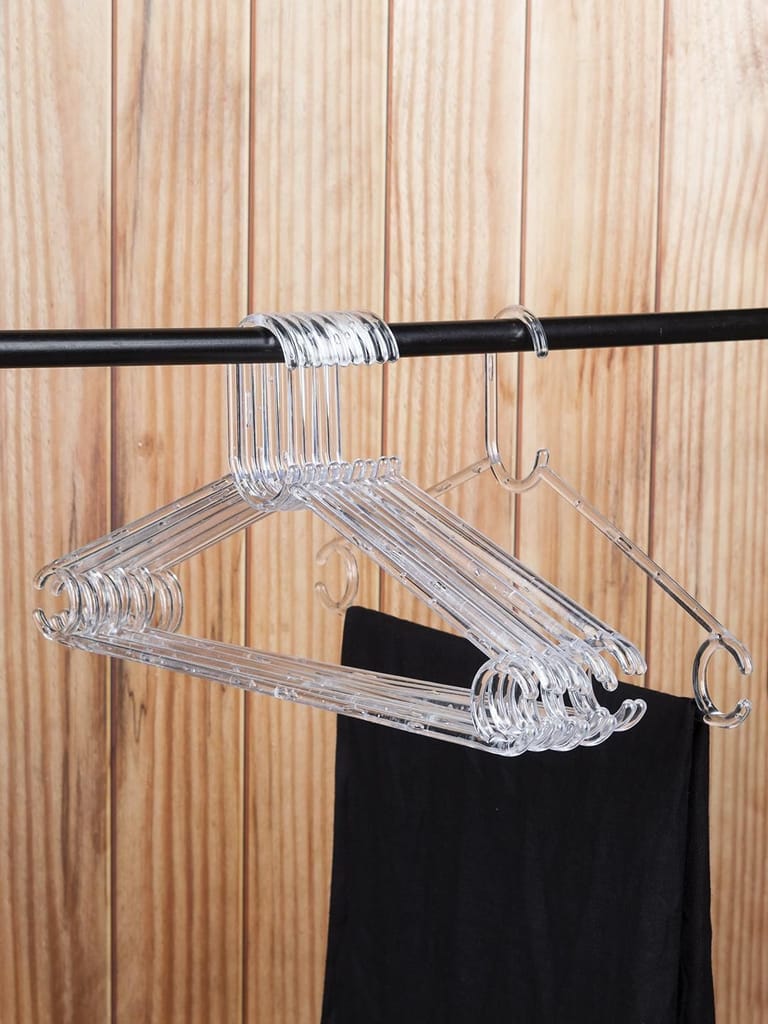 Market99 Plastic Transparent Hangers - Set of 10