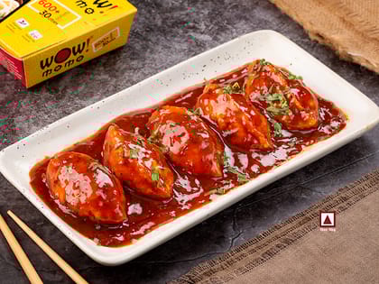 Chicken Delight Pan Fried Momo In Tomato Garlic Sauce(Non Spicy)