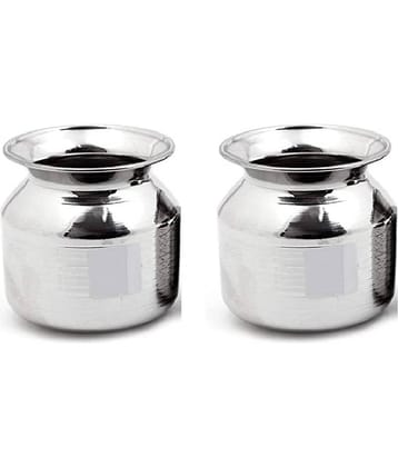 Dynore 1200 ml Lota Steel Silver Water Container ( Set of 2 )