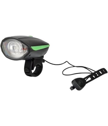 DarkHorse Bicycle  CE Standard USB Rechargeable 3 Mode Front Light and Horn 2 in 1 Light/Horn, Green