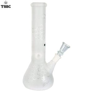 Matt White Honey Comb Bong - Glow in Dark - Glass bong - 8-10 inches-10 Inch