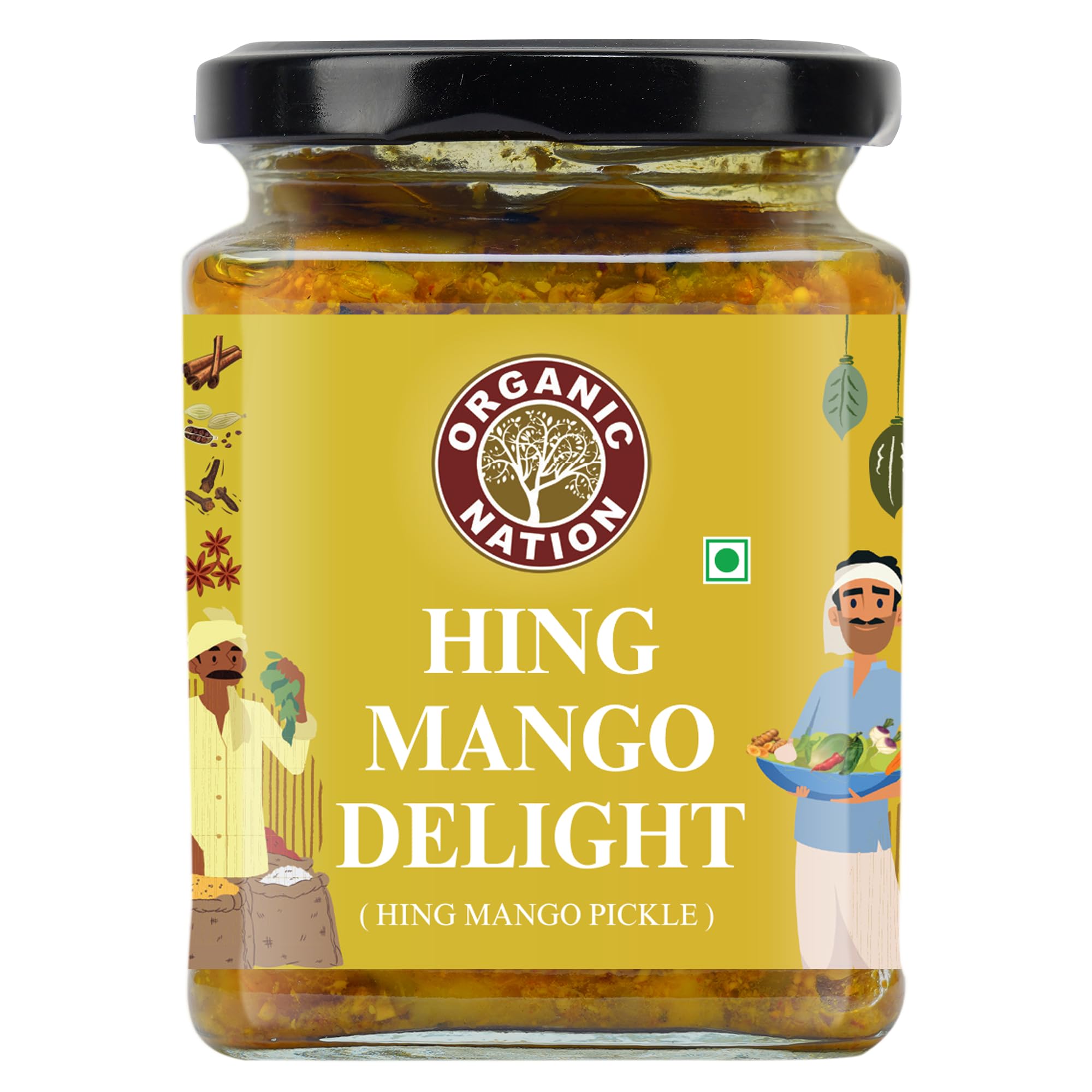 Organic Nation Hing Ka Aam Pickle - Hing Mango Delight | Homestyle Indian Pickle | Authentic Traditional Taste | No Preservatives | 250g