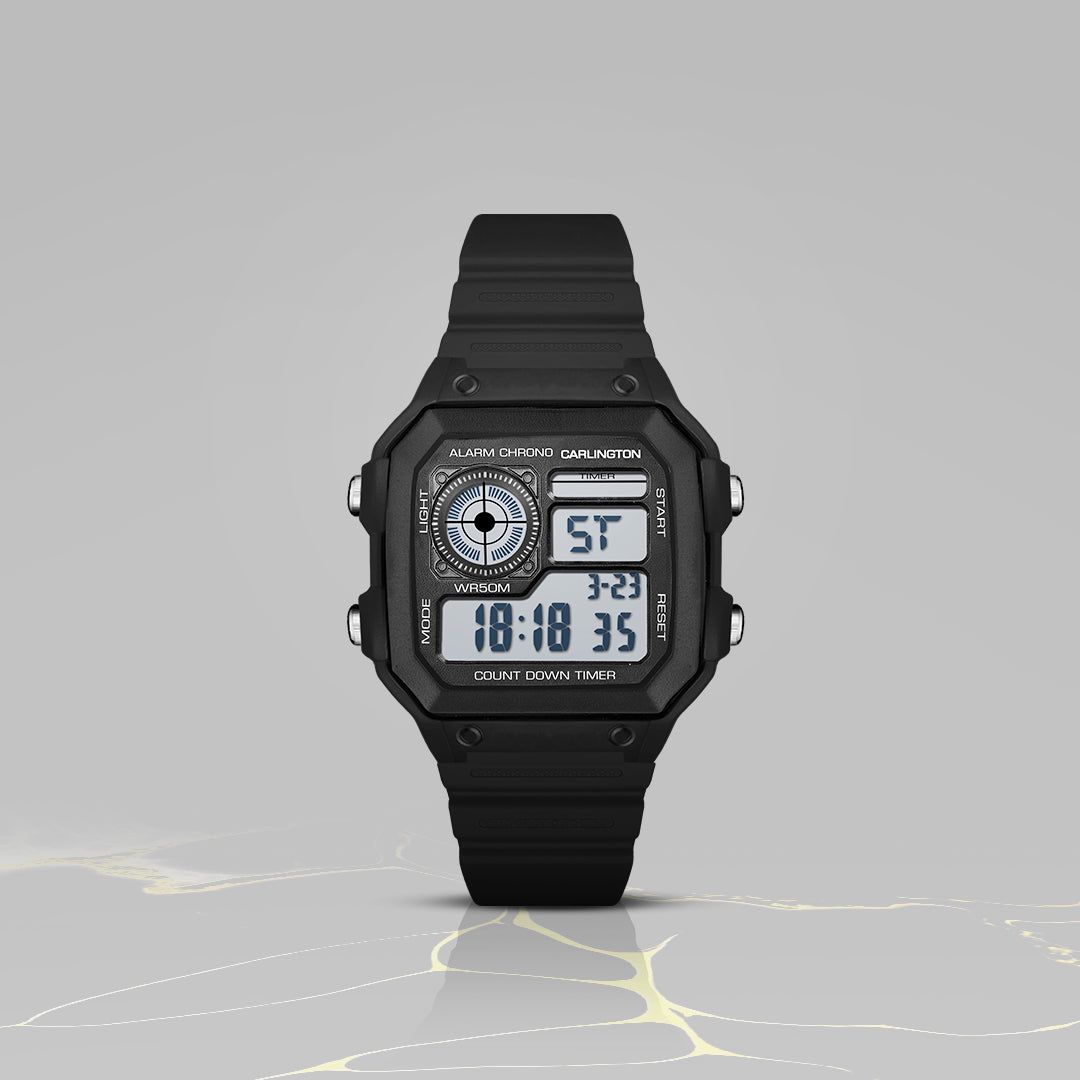 Carlington Endurance Series Digital Sports Watches For Men & Women - CT_9079 Black