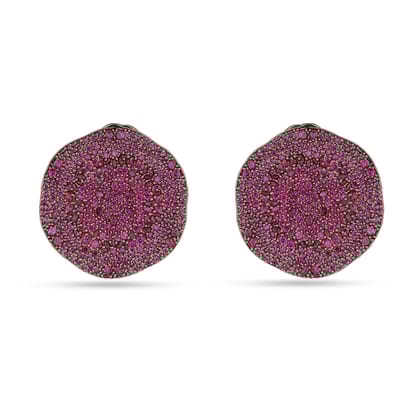 Elissa - CZ stud earrings-Pink
