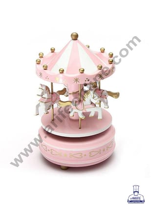 Cake Decor™ Merry-Go-Round Carousel Music Box - Pink
