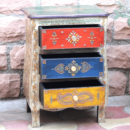 Wooden Desk Drawer Bedside Table-Nightstand Organizer Desk