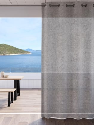 DDECOR - Pack of 1 Piece of 7FT Door Sheer Curtain, Grey